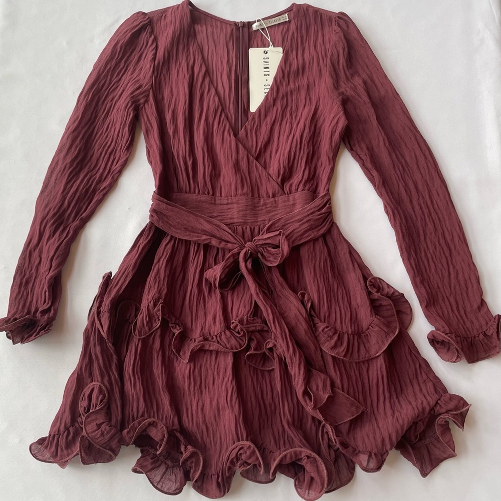 Saints + Secrets Stay The Night Dress - Mulberry. Size XS.